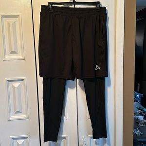 2 in 1 compression pants/running shorts